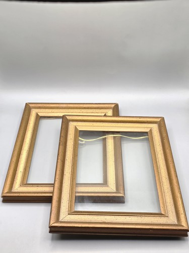 Pair vintage gold wooden - of,