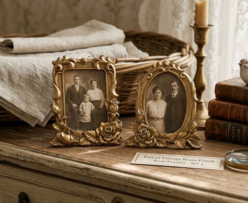 Vintage pair small ornate - of,