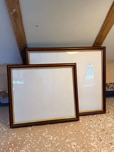 Pair picture frames wood - of,