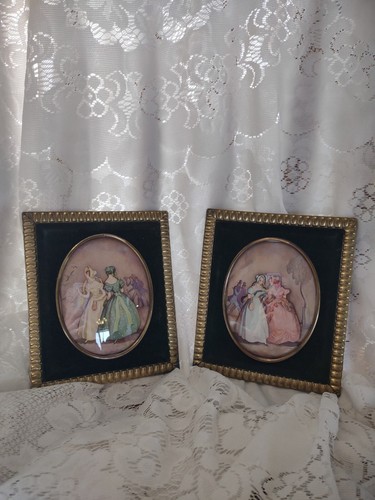 Vintage pair picture frames - vintage,