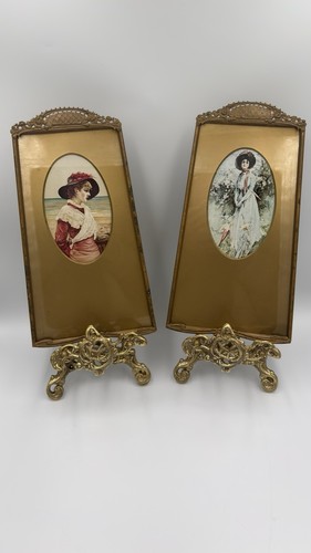 Pair vintage ornate gold - vintage,