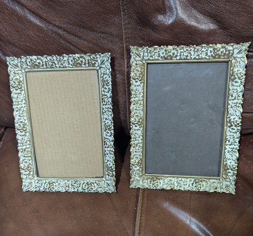 Pair mcm ornate gold metal - pair,