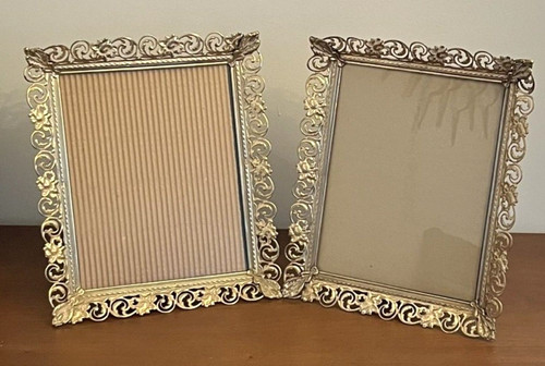 Pair ornate vintage metal - pair,