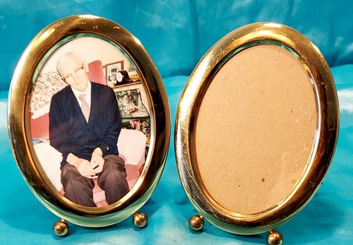 Vintage solid brass oval - ,
