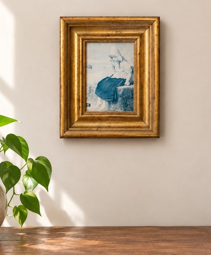 Vintage gold wooden picture - gold,