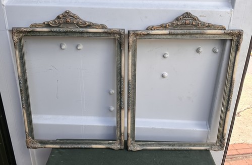 Pair antique ornate gilt wood - antique,