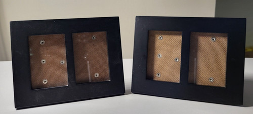 Pair black painted wood - of,