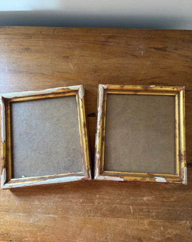 Pair vintage wooden square - pair,