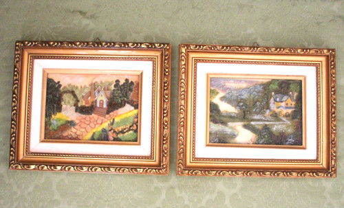 Pair vintage gold - pair, wooden
