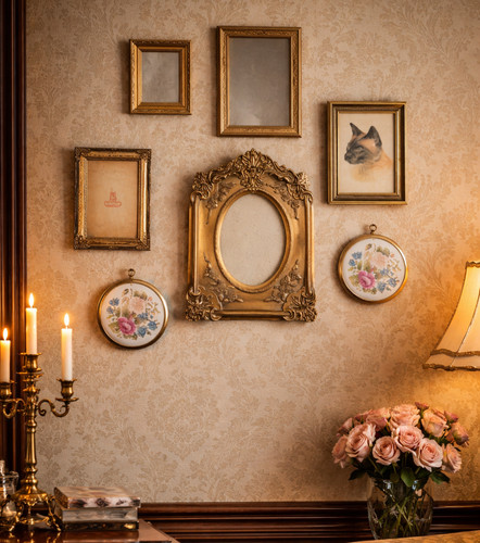 Set vintage brass - 7, ornate