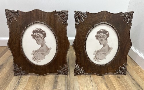 Vintage pair large wood - pair,
