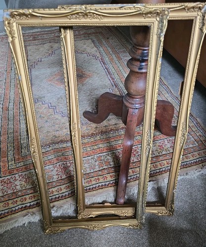 Pair vintage distressed gilt - pair,
