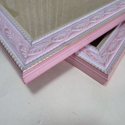 Pair pink gold ornate picture - pair,
