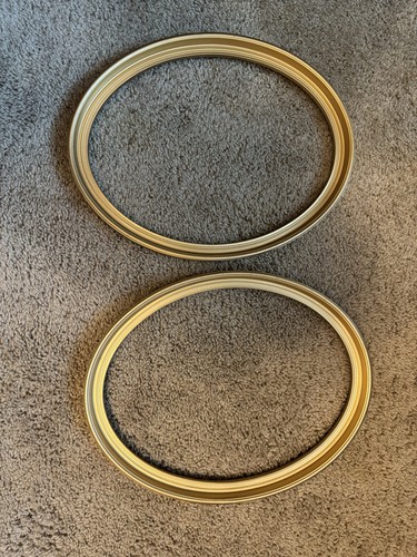 Pair gold wooden picture - wooden,