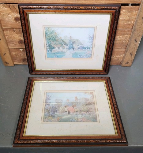 Pair vintage carved wooden - of,