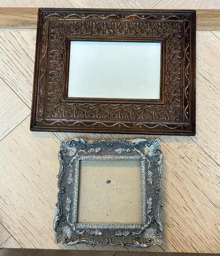 Pair ornate metal photo - metal,